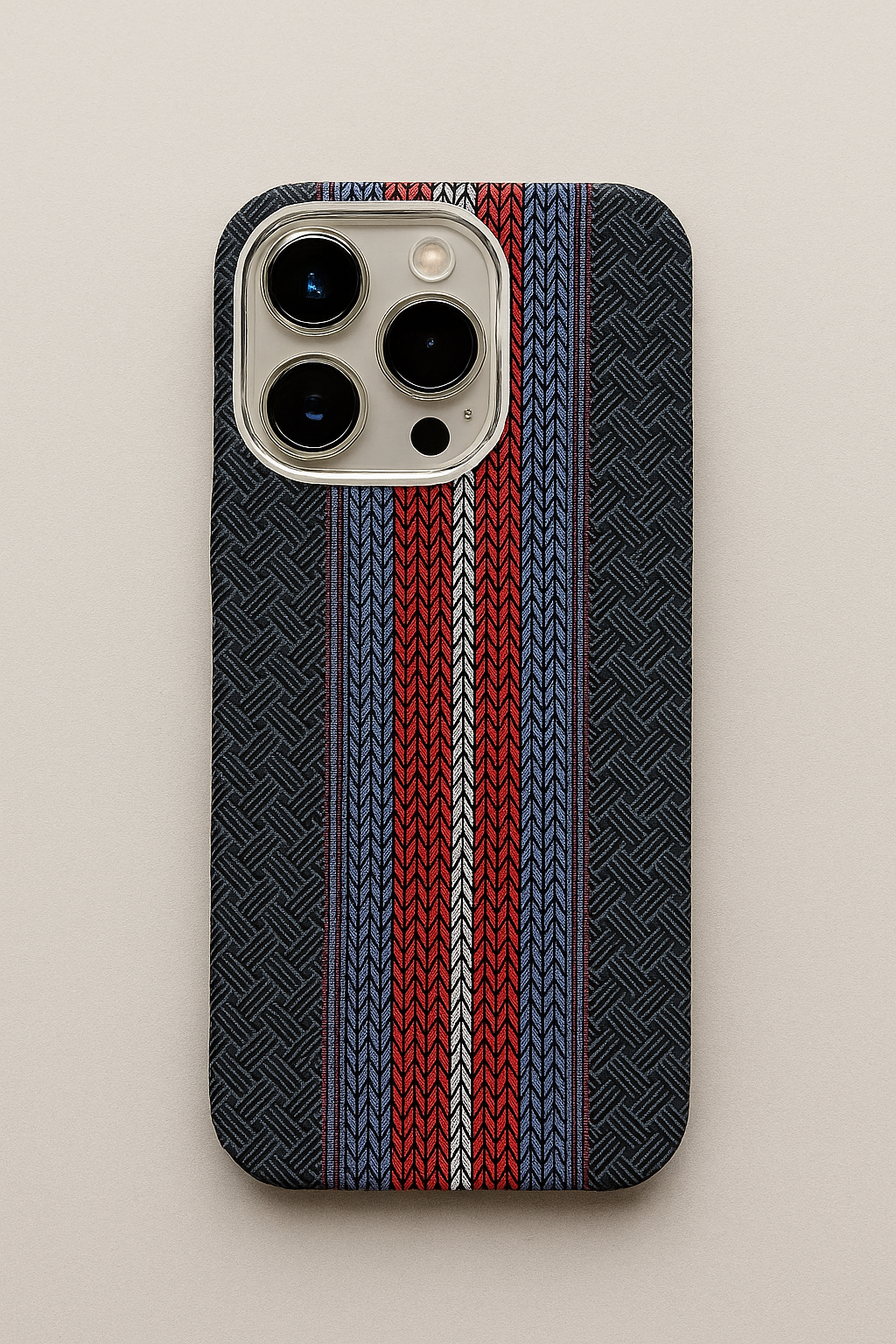 Luxo Life MagSafe Carbon Fiber Texture Back Case with Metal Camera Frame For iPhone