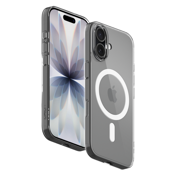 J-Case Crystal Series Transparent MagSafe Case With Metal Button For iPhone 17 Series