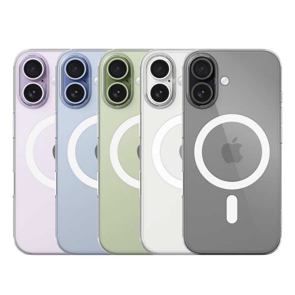 J-Case Crystal Series Transparent MagSafe Case With Metal Button For iPhone 17 Series