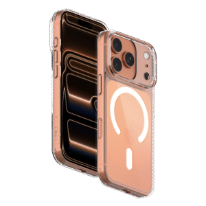 J-Case Crystal Series Transparent MagSafe Case With Metal Button For iPhone 17 Series