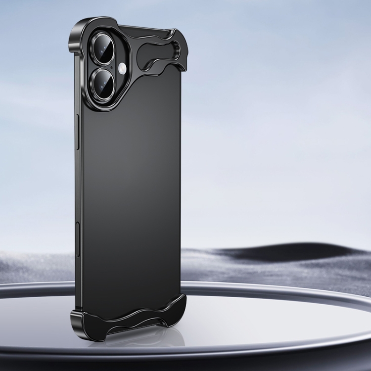 Frameless Metal Corner Padded Case With Camera Ring For iPhone 17 Series