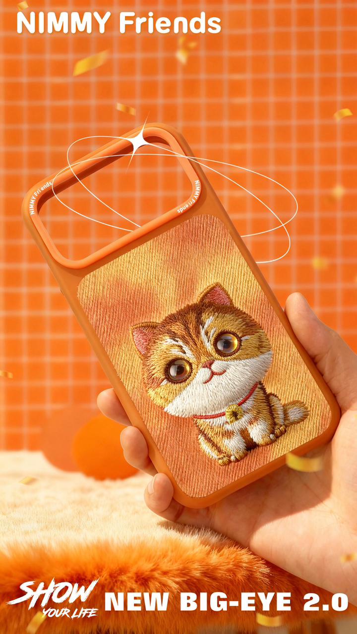 Nimmy Friends Big Eyed Pet 2.0 Cat Print Case For iPhone 17 Series (Orange)