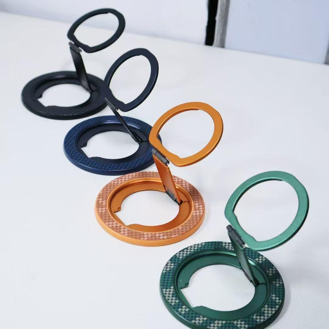 Magnetic Ring Stand With Carbon Finish and 360° Rotation