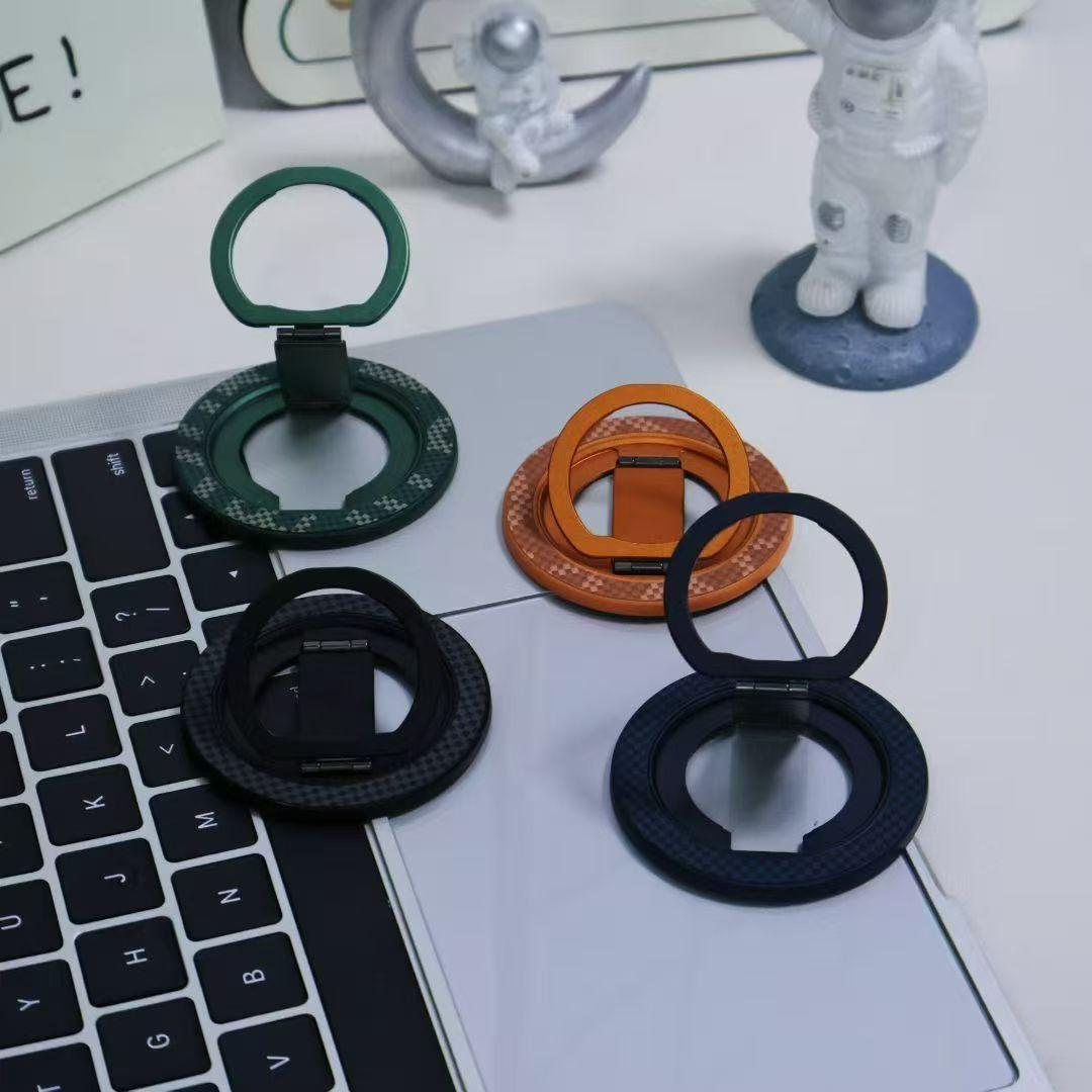 Magnetic Ring Stand With Carbon Finish and 360° Rotation